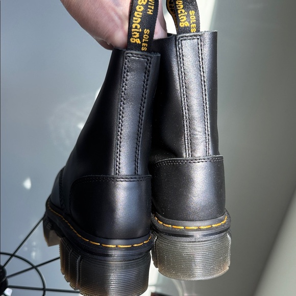 Dr. Martens Black Leather Boots with Yellow Accents - Picture 12 of 12
